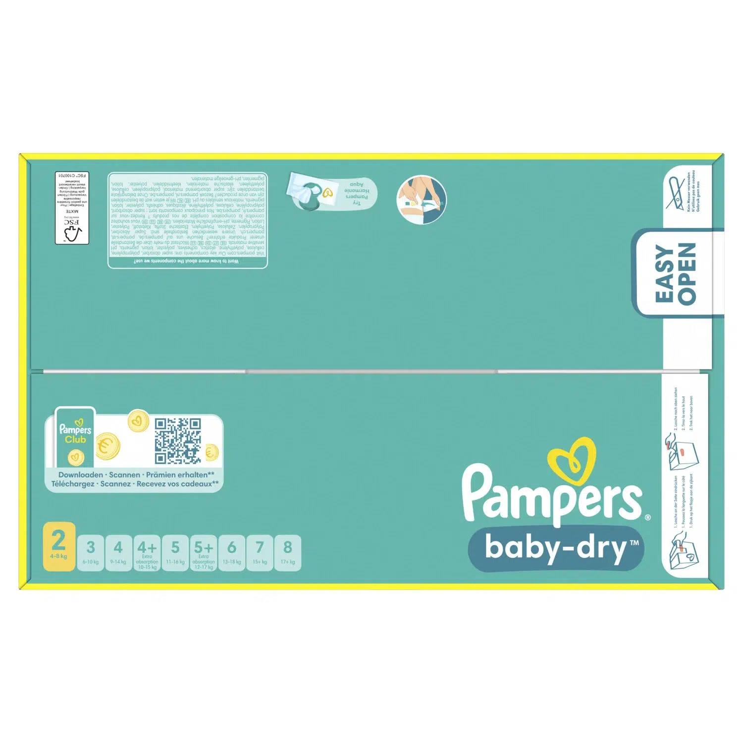 Pampers Couches Baby-Dry Taille 2 (4-8 kg) MEGA PACK – Image 4