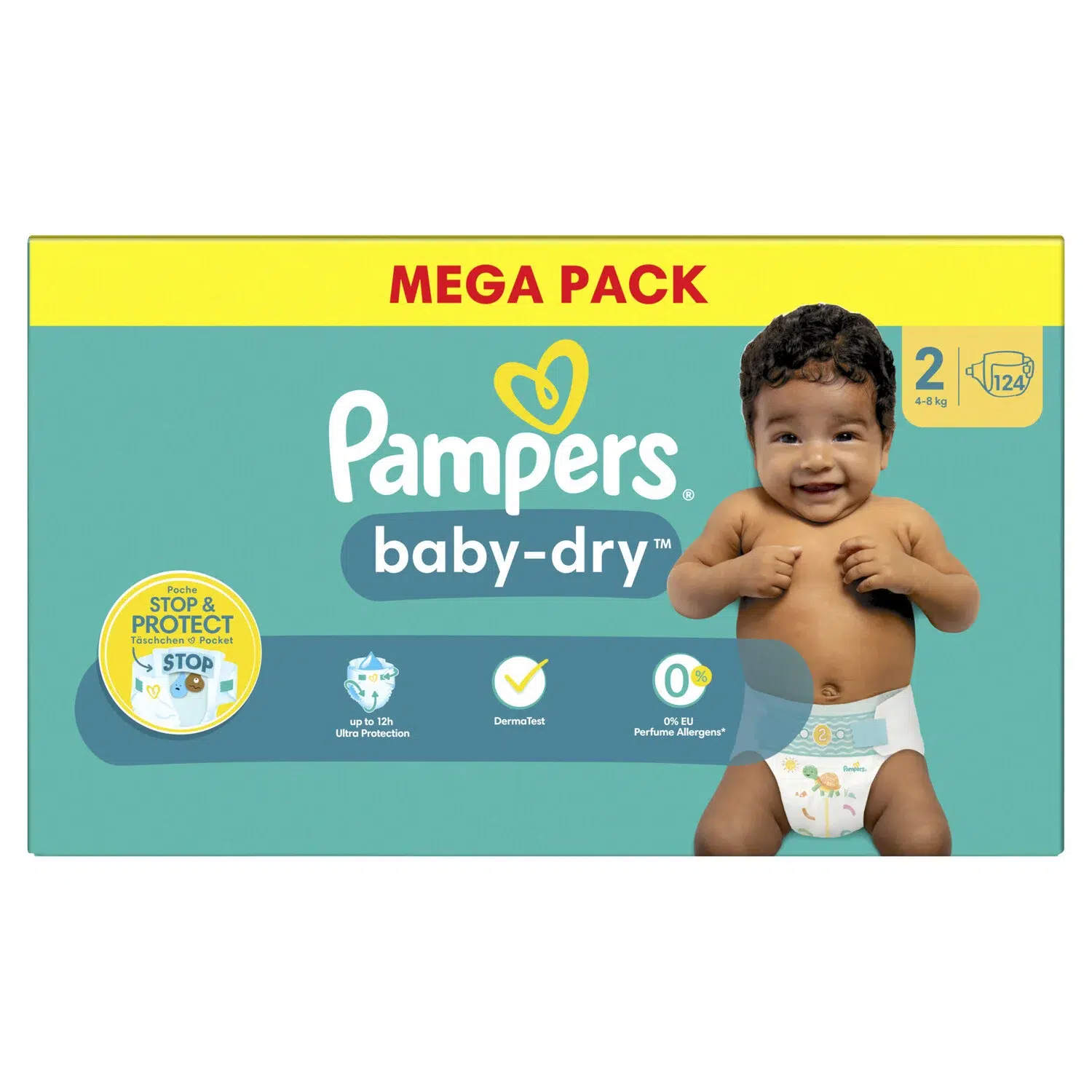 Pampers Couches Baby-Dry Taille 2 (4-8 kg) MEGA PACK – Image 2