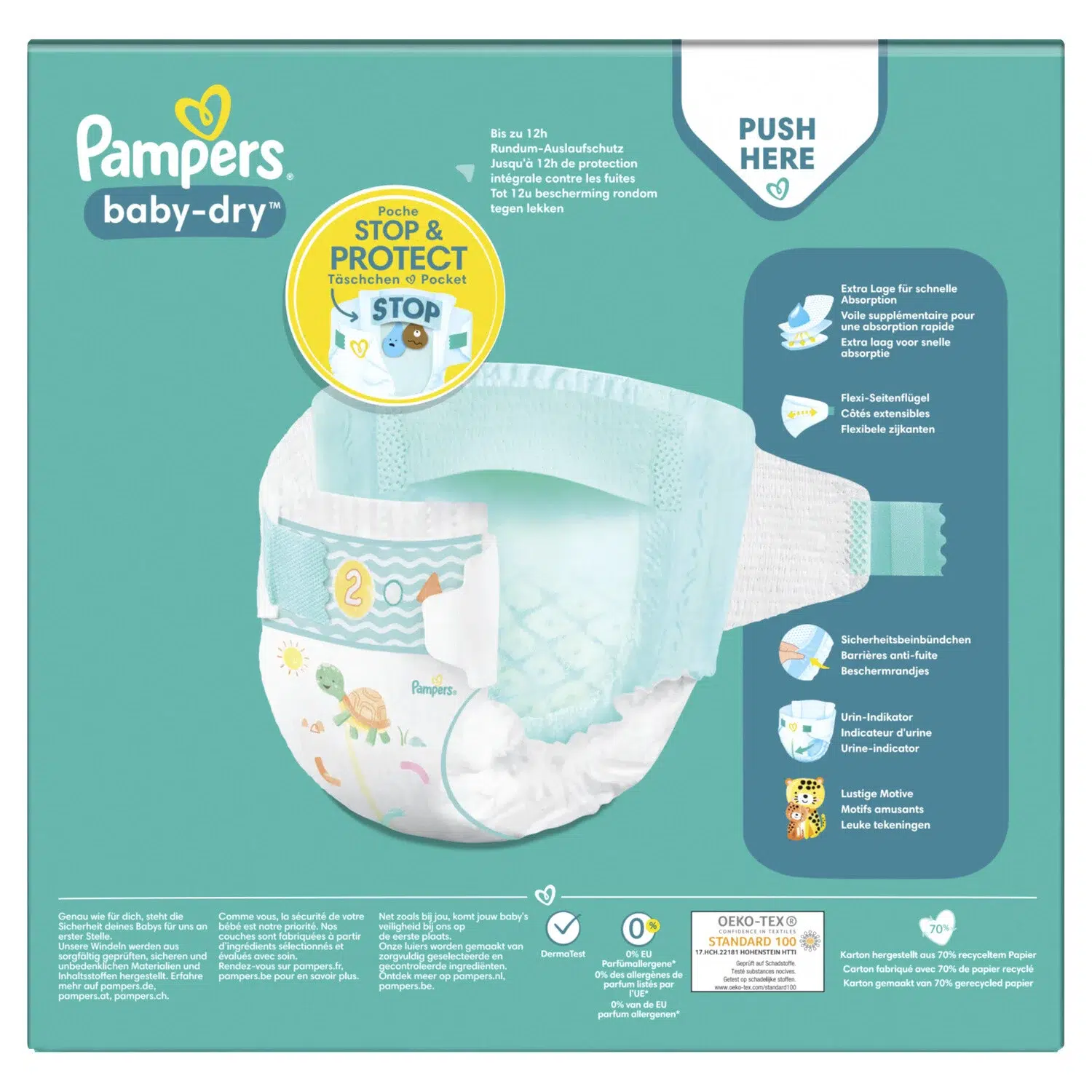 Pampers Couches Baby-Dry Taille 2 (4-8 kg) MEGA PACK – Image 3