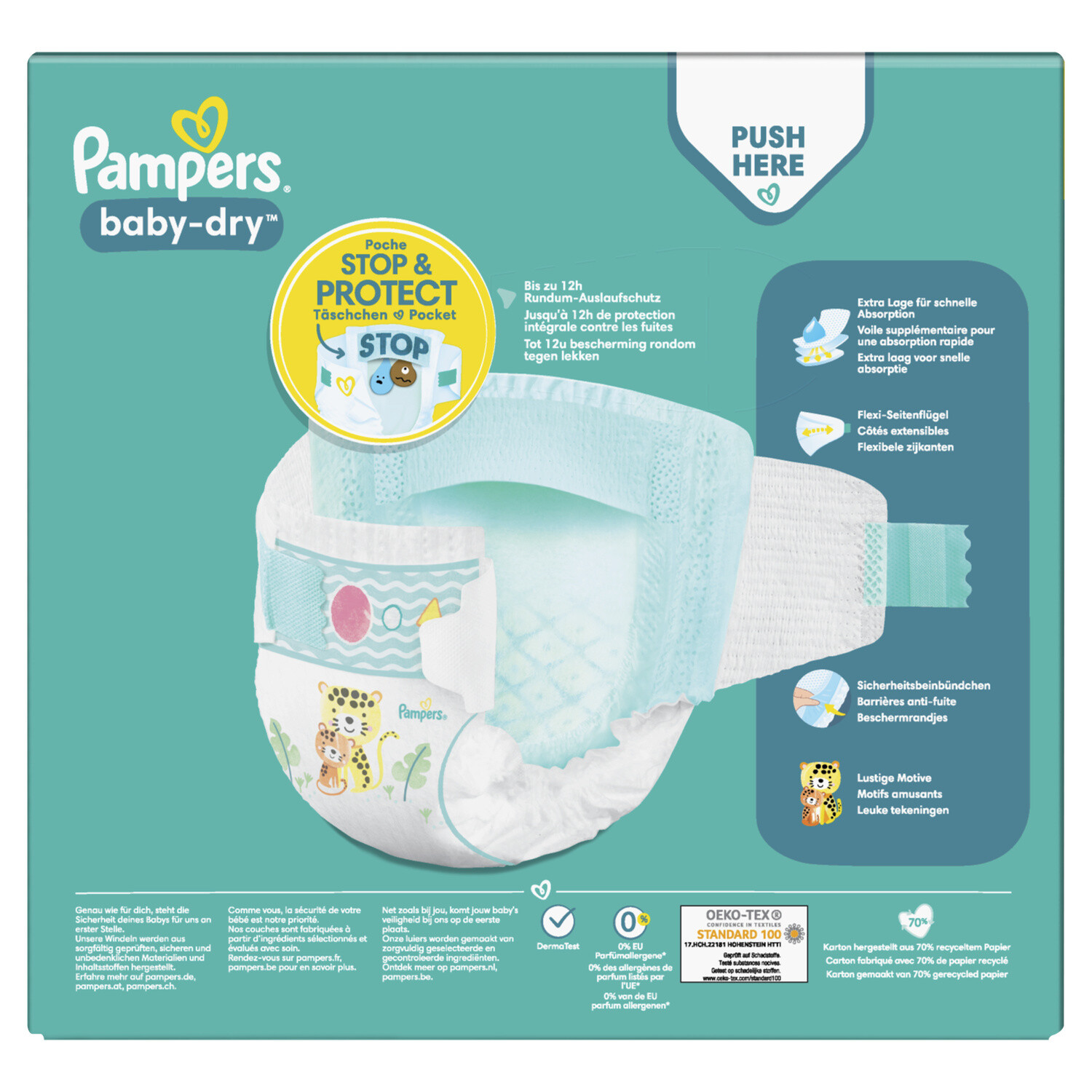 Pampers Couches Baby-Dry Extra Absorption Taille 4+ (10-15 kg) MEGA PACK – Image 4