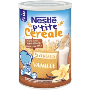 NESTLÉ P’tite Céréale 5 Céréales Vanille, 6 a 36 mois