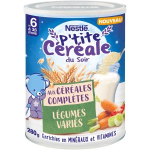 NESTLÉ P’tite Céréale aux Légumes Variés Nuit, 6 a 36 mois