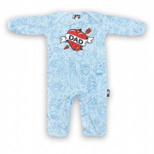 Grenouillère “Dad” blue print