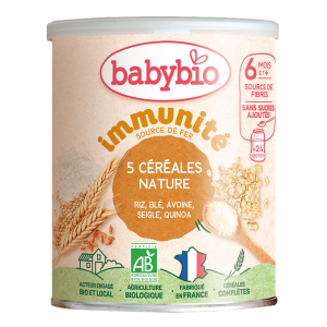 Babybio 5 Céréales Immunité Nature Riz, Blé, Avoine, Seigle, Quinoa