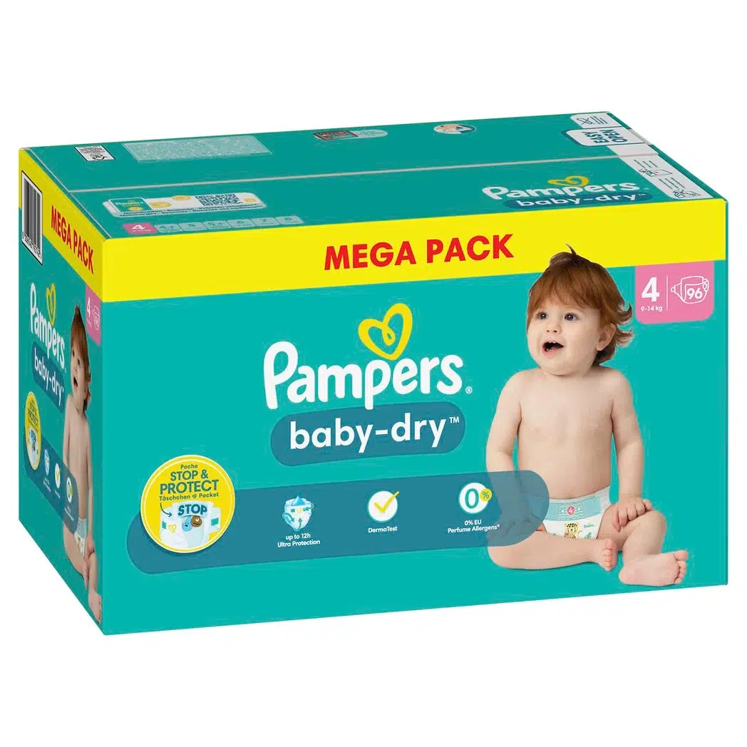 Pampers Couches Baby-Dry Taille 4 (9-14 kg) MEGA PACK – Image 2