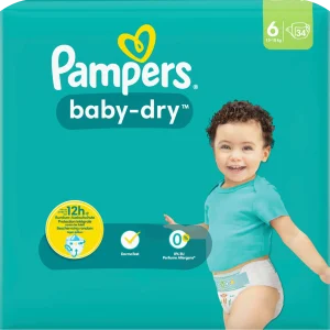 Pampers Couches Baby-Dry Taille 6 (13-18 kg)
