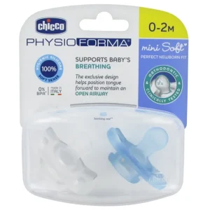 Chicco 2 Sucettes PhysioFormat Mini Soft en Silicone 0-2 M