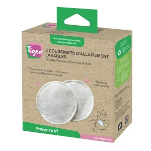 Tigex 6 Coussinets D&rsquo;allaitement Lavables en Viscose de Bambou et Coton