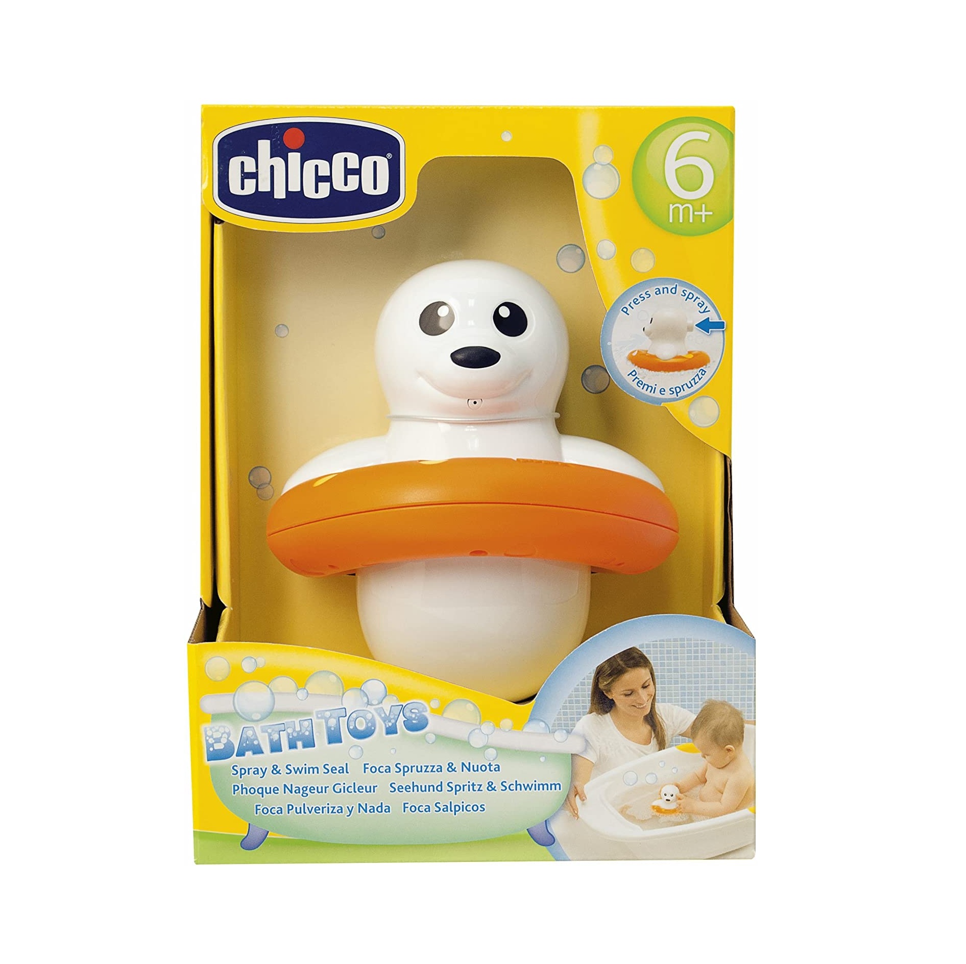 Chicco Jouet de Bain Phoque Nageur Gicleur 6m+ – Image 2