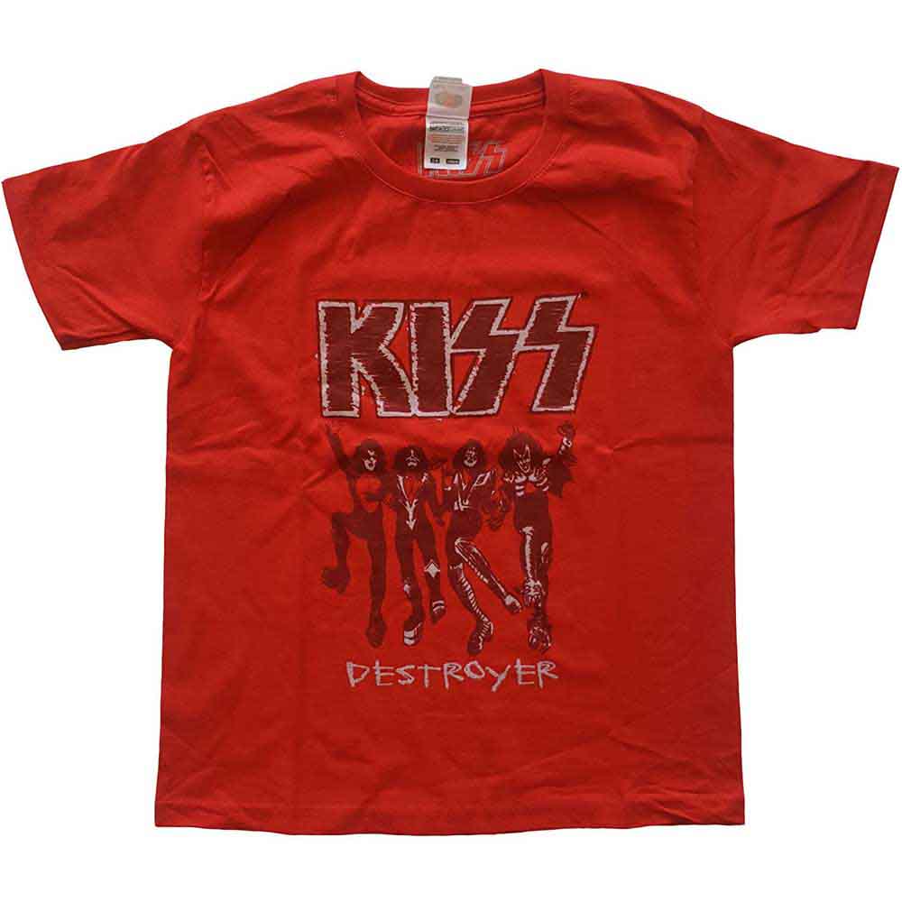 T-shirt enfant KISS Destroyer Sketch rouge