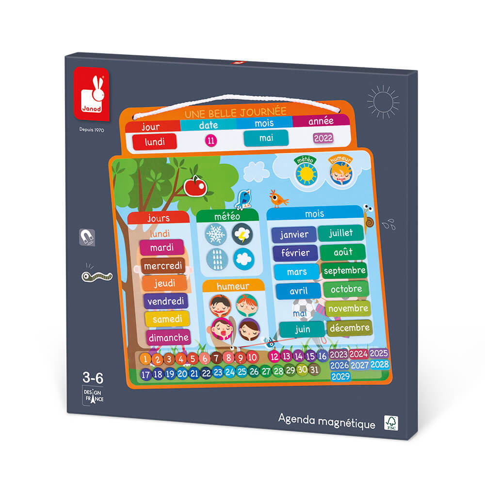 Janod Agenda Magnétique ‘UNE BELLE JOURNÉE’ (BOIS) – Image 2