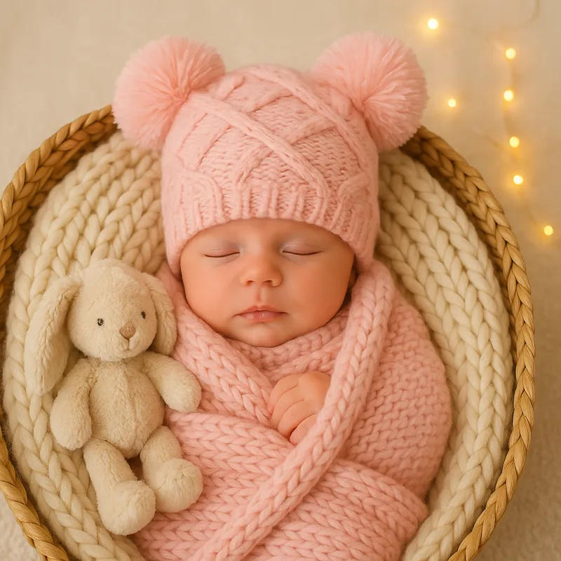Chapeau bebe | Bonnet nouveau-né chaud et doux pour l’hiver – Image 3