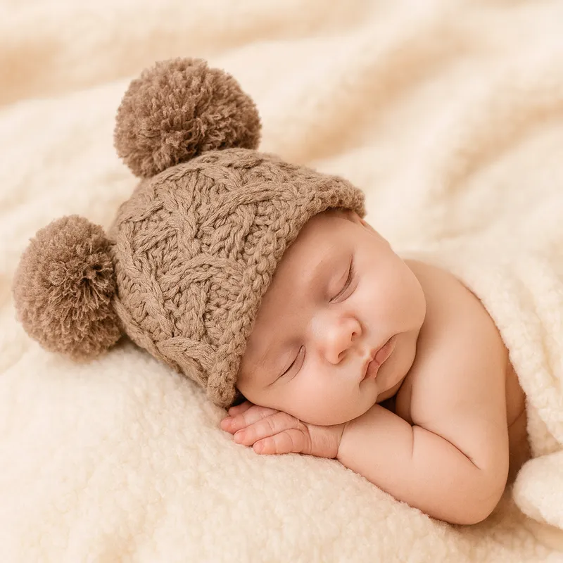 Chapeau bebe | Bonnet nouveau-né chaud et doux pour l’hiver – Image 5