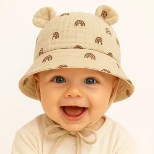Chapeau bebe | en mousseline protection UV et confort respirant