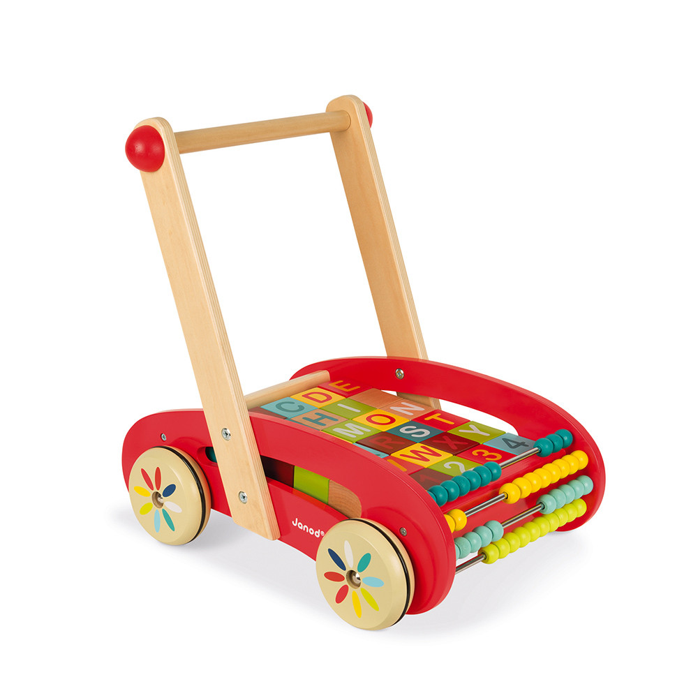 Janod Chariot ABC Buggy Tatoo – 30 Cubes (BOIS) – Image 3