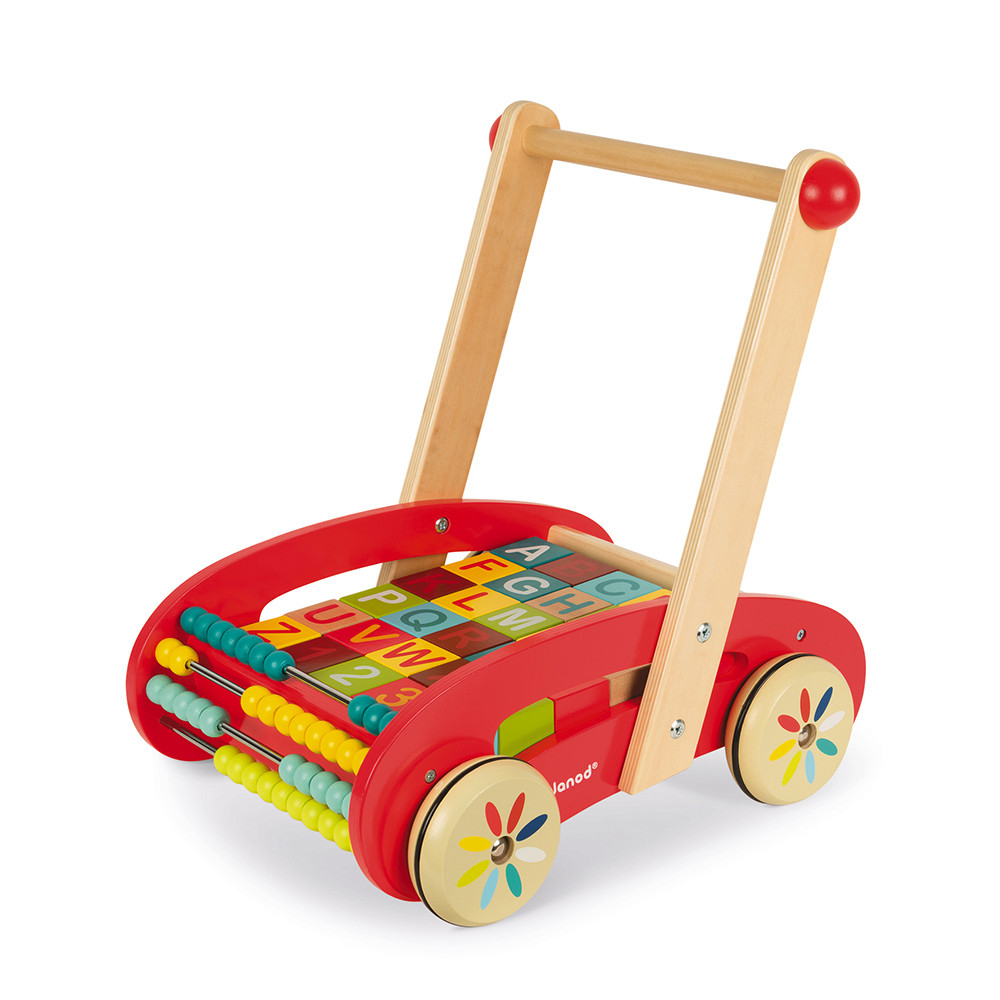 Janod Chariot ABC Buggy Tatoo – 30 Cubes (BOIS) – Image 4