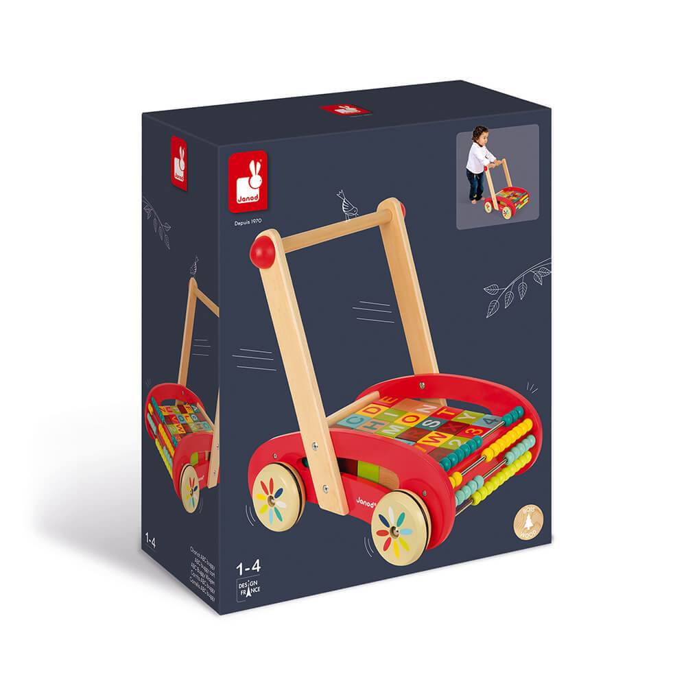 Janod Chariot ABC Buggy Tatoo – 30 Cubes (BOIS) – Image 5