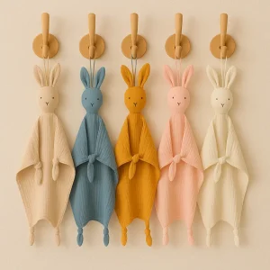 Doudou bébé | mousseline coton douce nouveau-né - 5 coloris