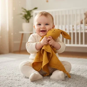 Doudou lapin en coton bio - Douceur Naturelle