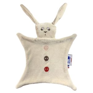 Doudou lapin boutons sans ouate