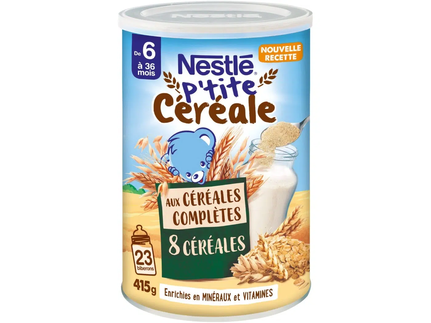 NESTLÉ P’tite Céréale 8 céréales aux céréales complètes, 6 a 36 mois