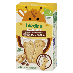 Blédina Matin à dévorer – Biscuit Multicéréales Pépites de Chocolat 15M+ 168g