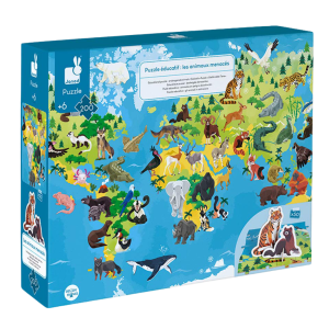 LES ANIMAUX MENACES – PUZZLE EDUCATIF – JANOD