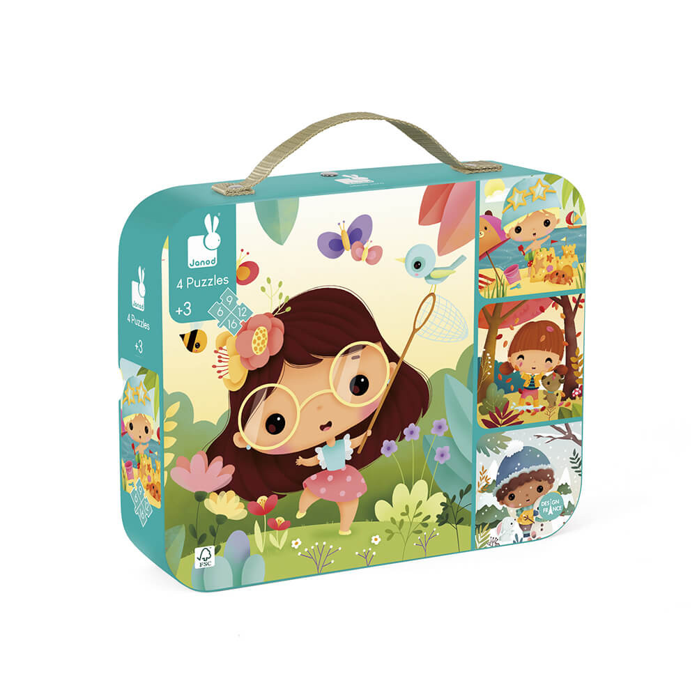 Janod Puzzles Évolutifs Les 4 Saisons – 4 Puzzels