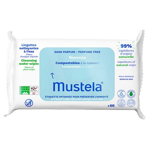 Mustela Lingettes de Coton Bio à l’Eau certifiées BIO