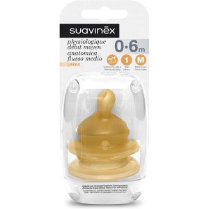 Suavinex 2 Tétines en Latex Débit Moyen 0/6 M